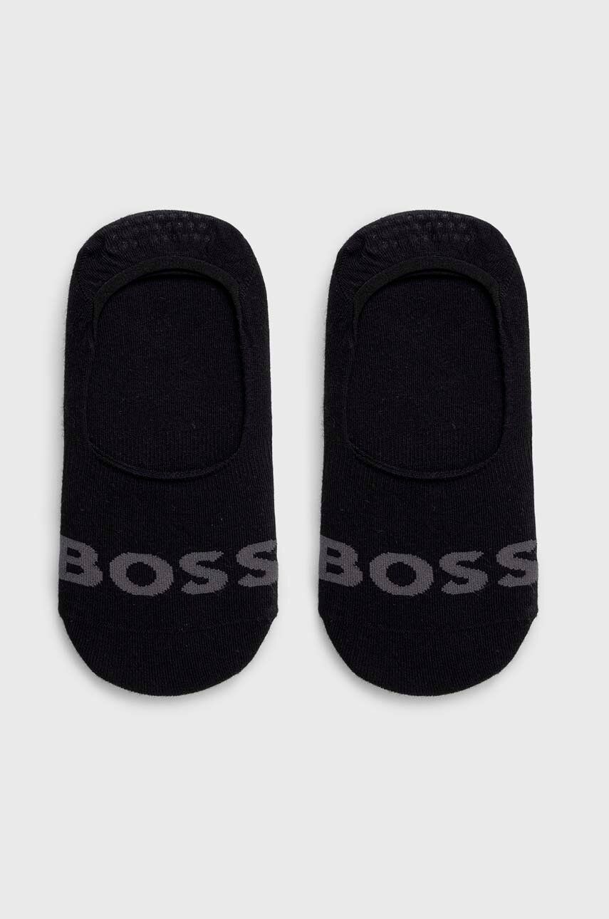 Levně Ponožky BOSS 2-pack pánské, černá barva, 50477866