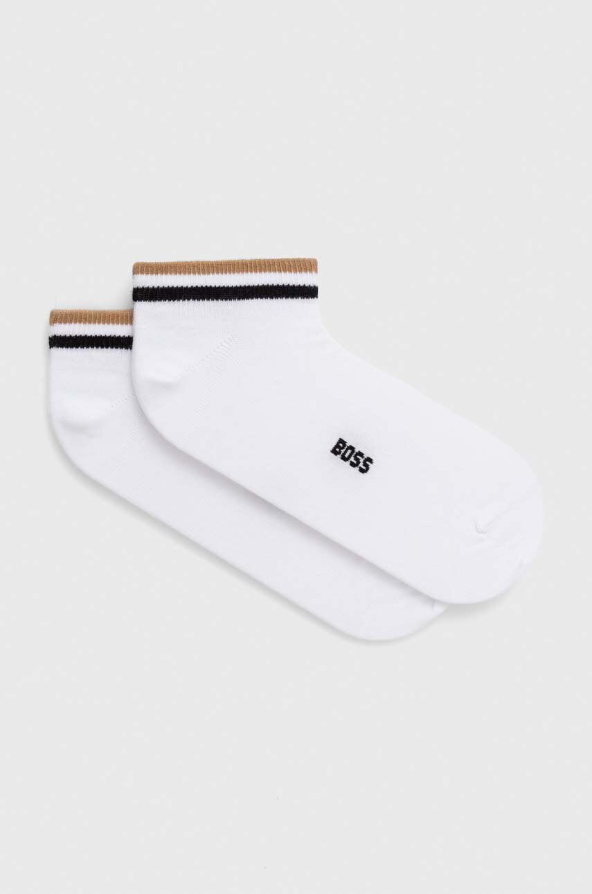 Levně Ponožky BOSS 2-pack pánské, bílá barva, 50491192