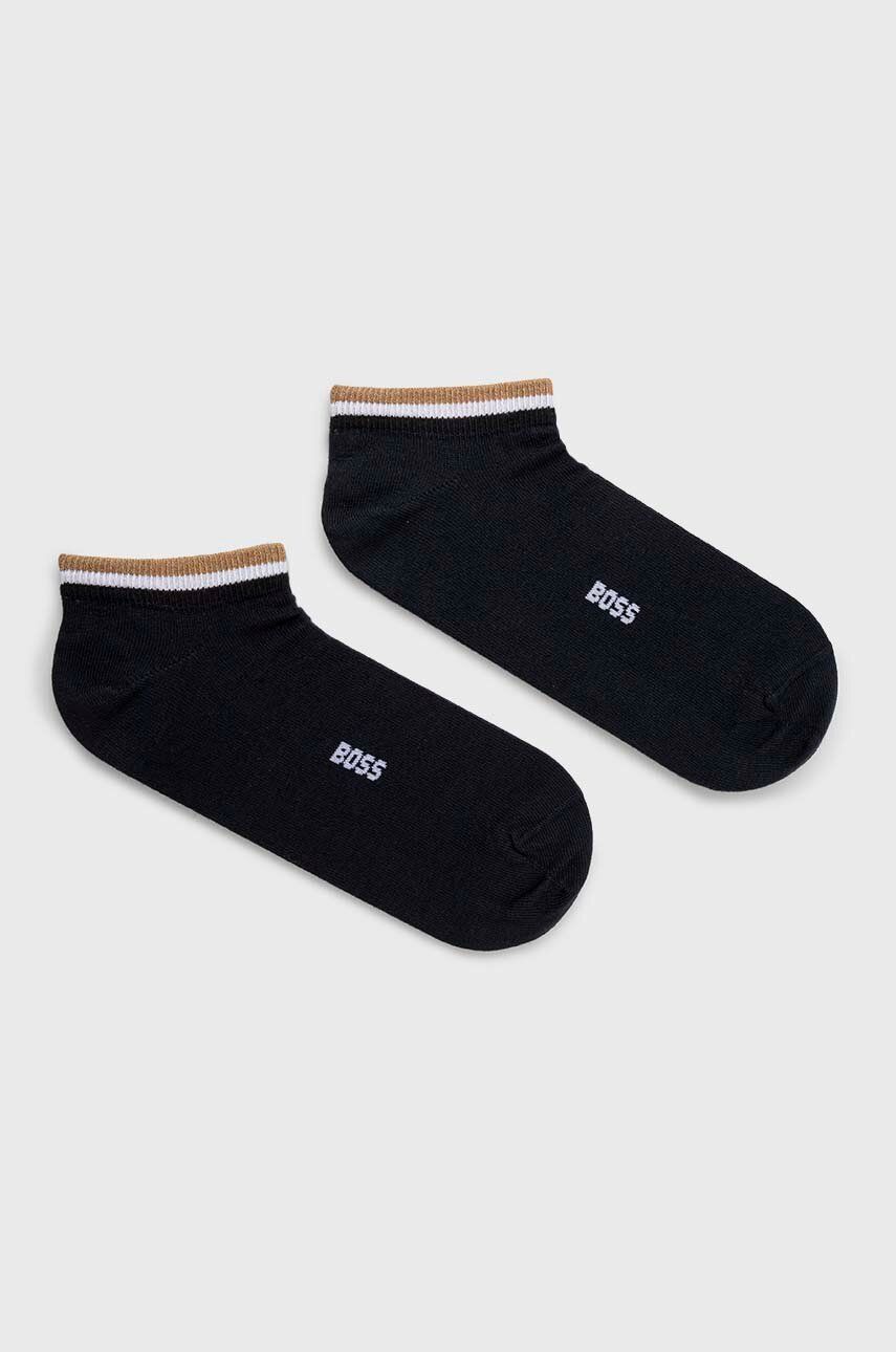 Ponožky BOSS 2-pack pánské, tmavomodrá barva - námořnická modř -  74 % Bavlna