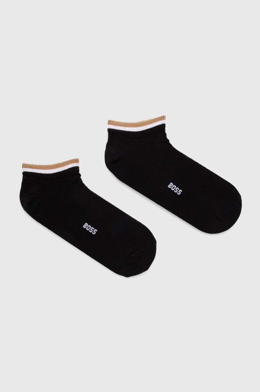 Levně Ponožky BOSS 2-pack pánské, černá barva, 50491192