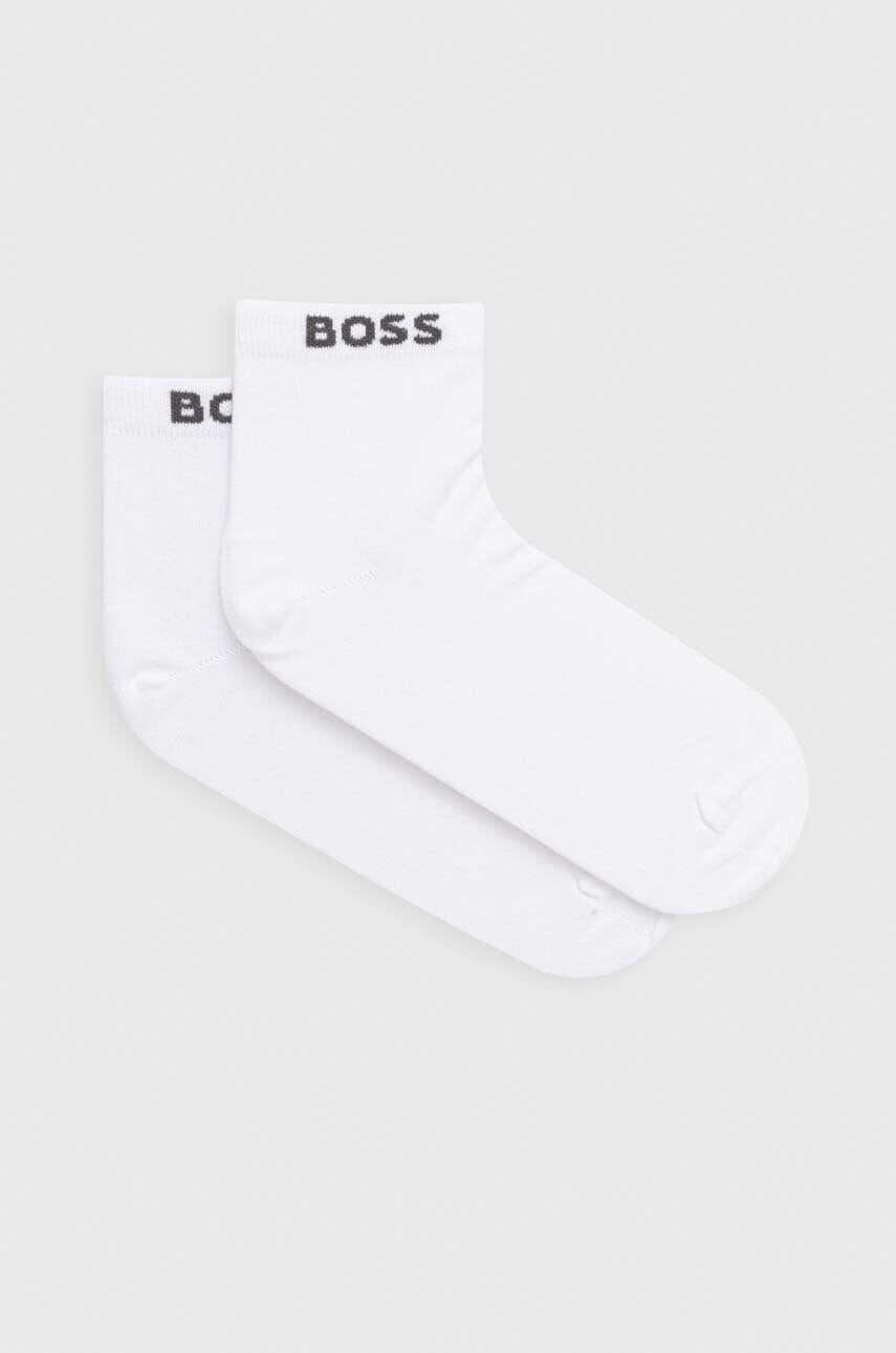 BOSS șosete 2-pack bărbați, culoarea alb 50491208