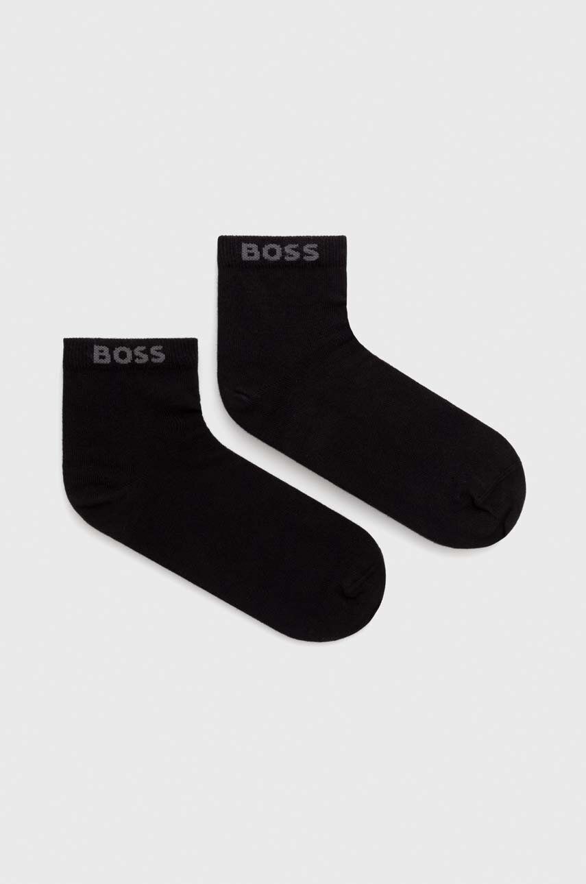Levně Ponožky BOSS 2-pack pánské, černá barva, 50491208