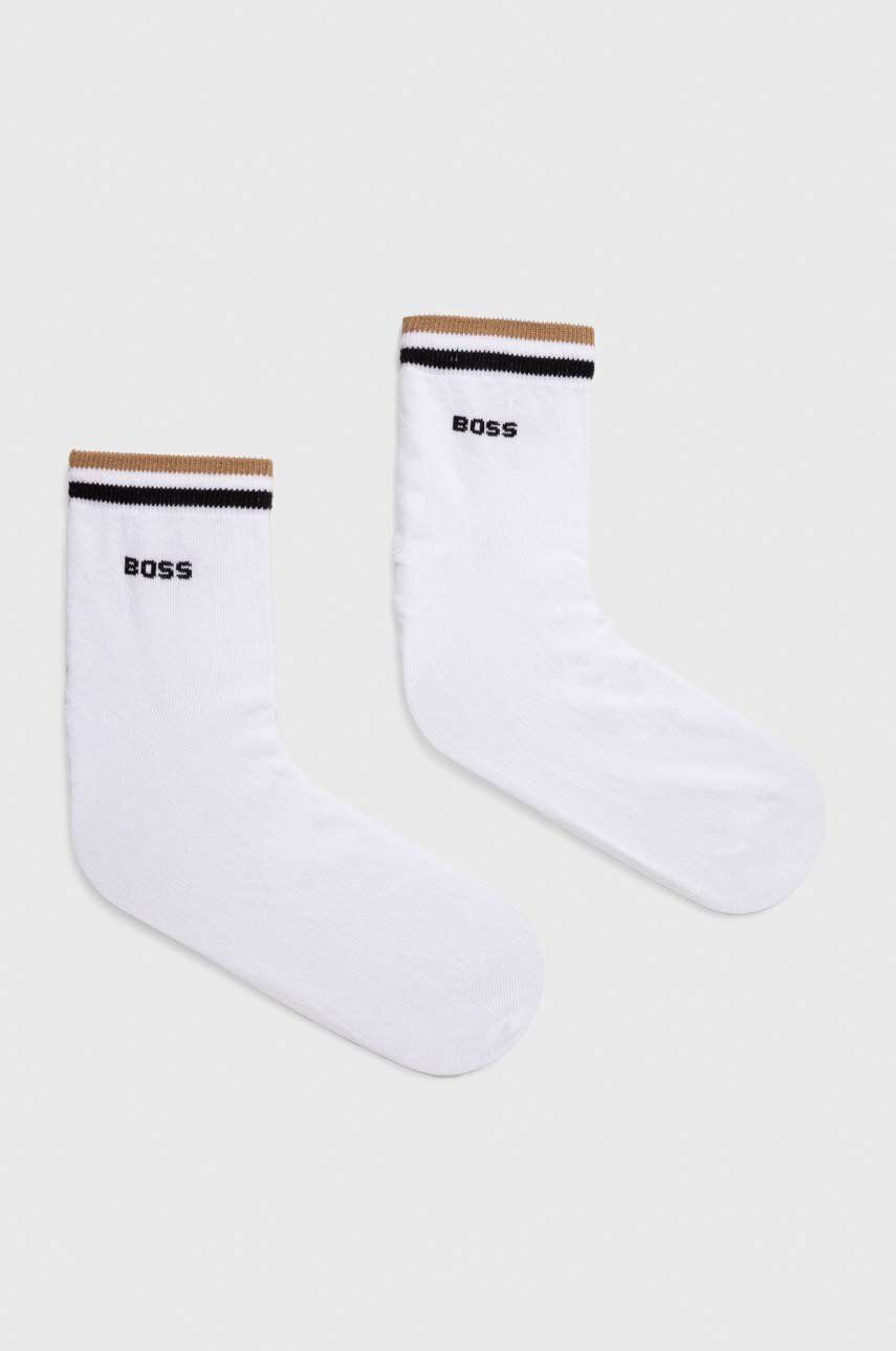 Levně Ponožky BOSS 2-pack pánské, bílá barva, 50491195