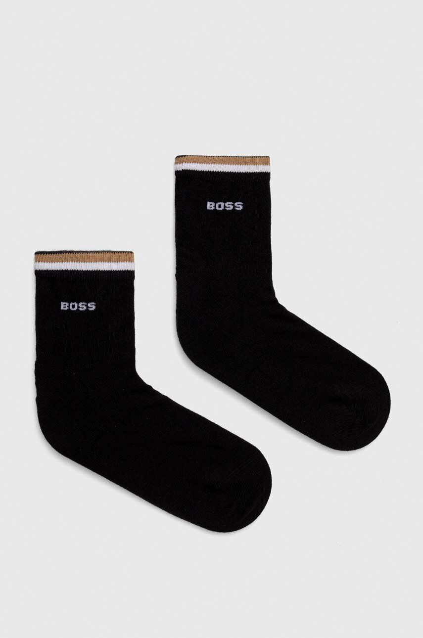 Ponožky BOSS 2-pack pánské, černá barva, 50491195
