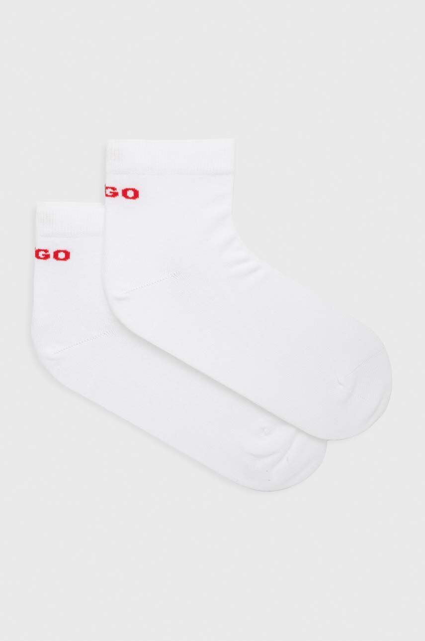 Levně Ponožky HUGO 2-pack pánské, bílá barva, 50491226