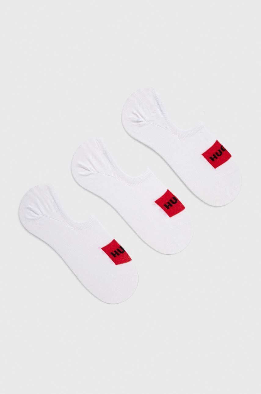 Levně Ponožky HUGO 3-pack pánské, bílá barva, 50496082