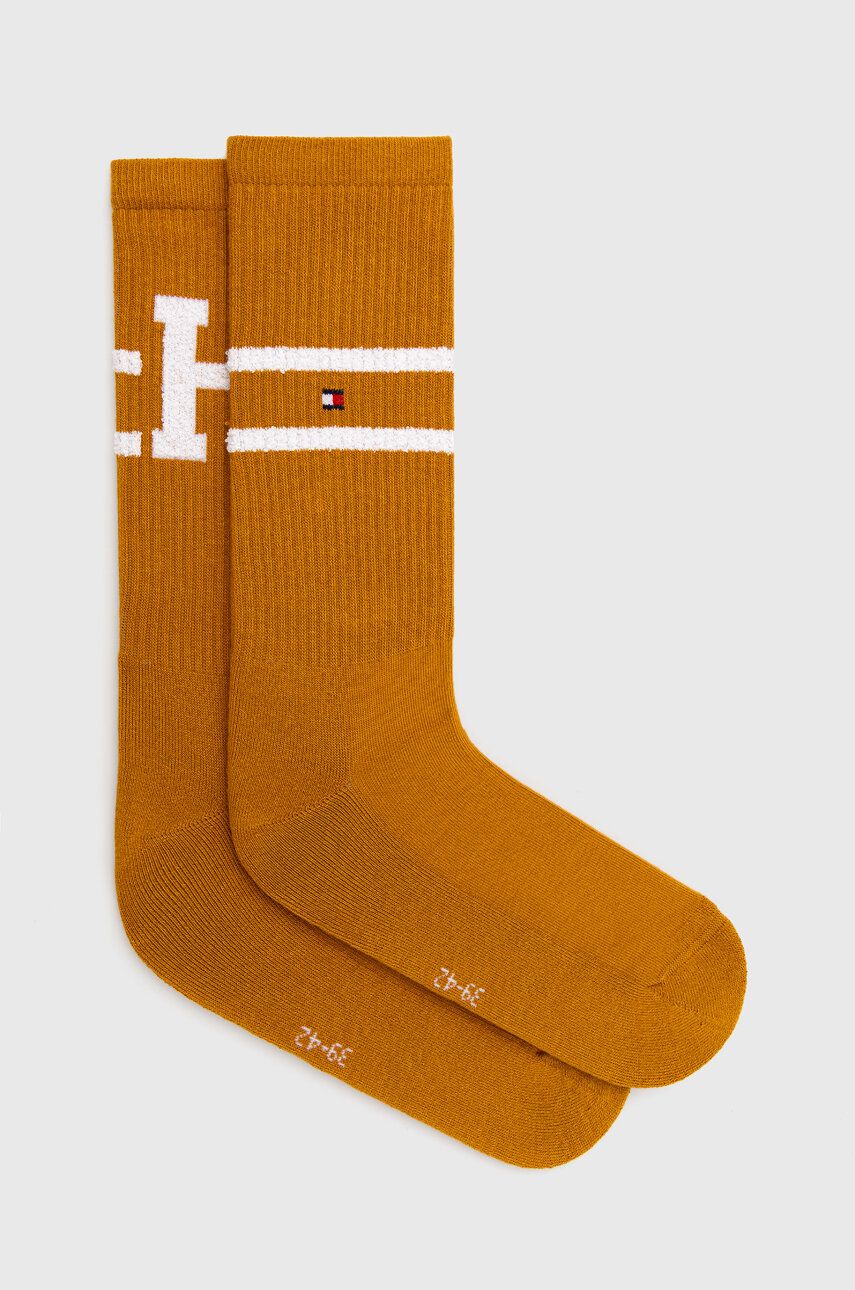 Ponožky Tommy Hilfiger 2-pack pánské, žlutá barva - žlutá - 79 % Bavlna