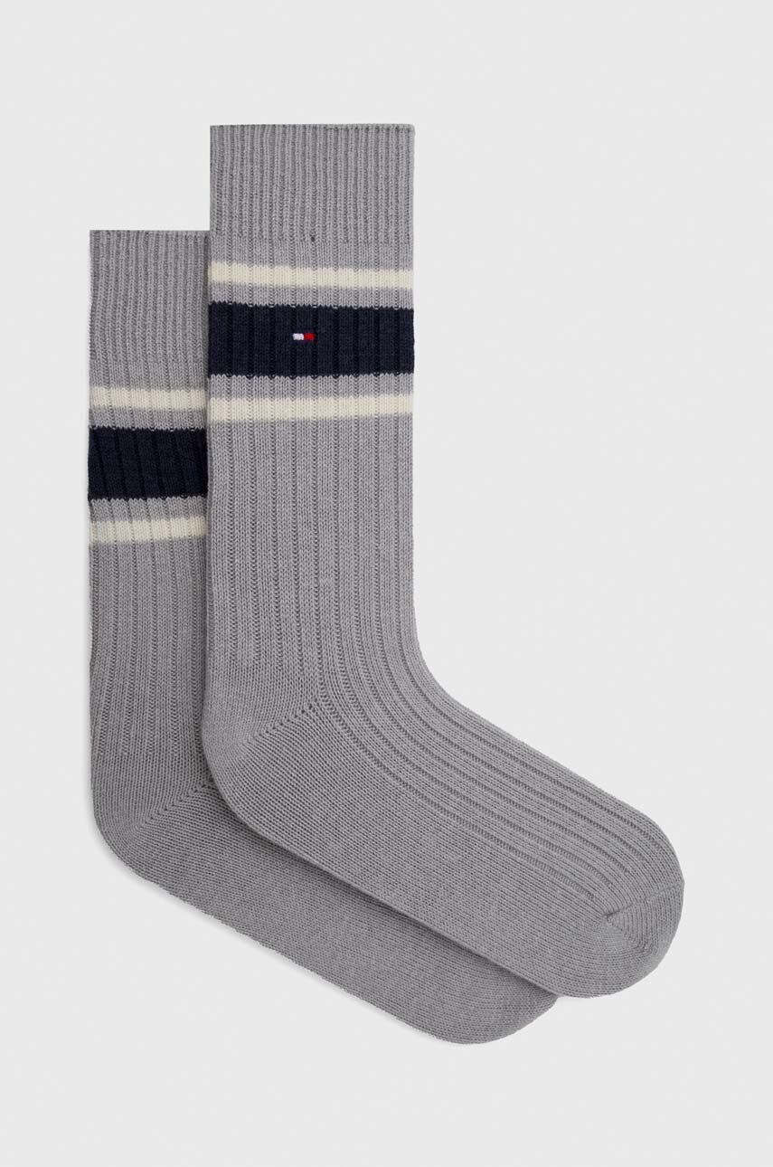 Levně Vlněné ponožky Tommy Hilfiger šedá barva
