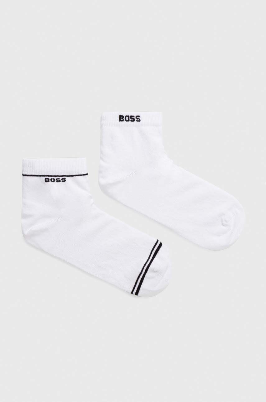 Ponožky BOSS 2-pack pánské, bílá barva - bílá - 74 % Bavlna