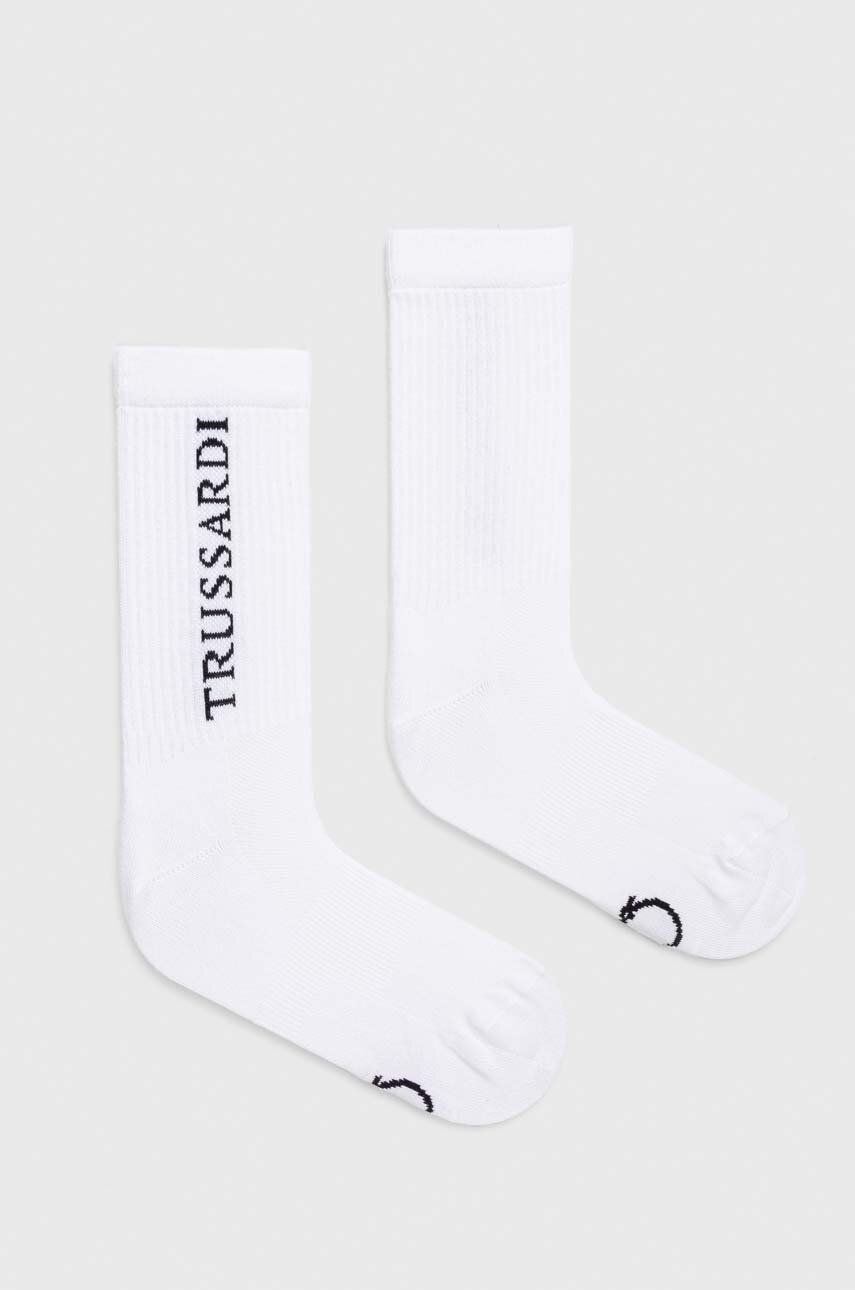 Ponožky Trussardi pánské, bílá barva - bílá -  90 % Bavlna
