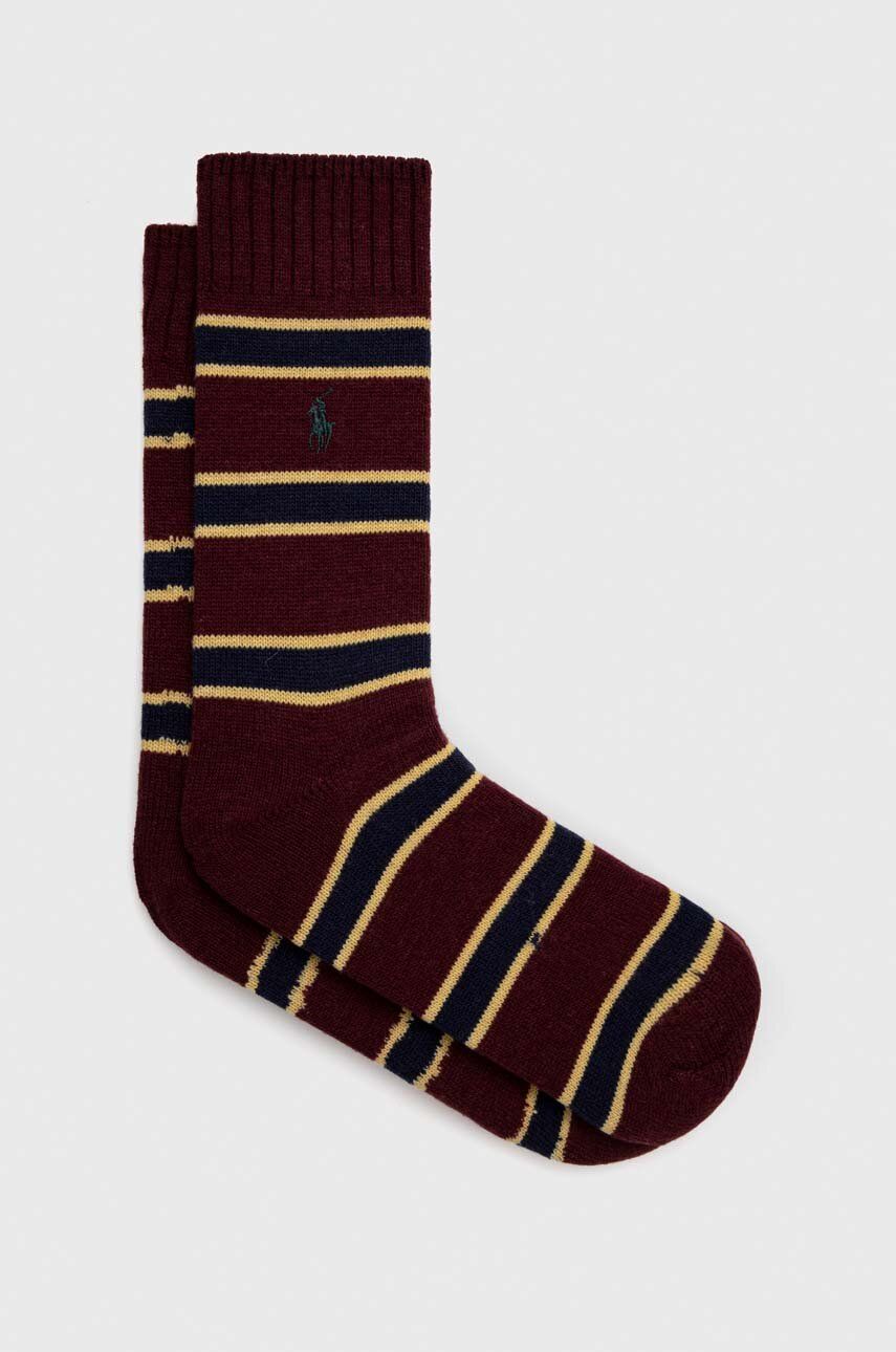 Ponožky s příměsí vlny Polo Ralph Lauren vínová barva - burgundské - 40 % Vlna