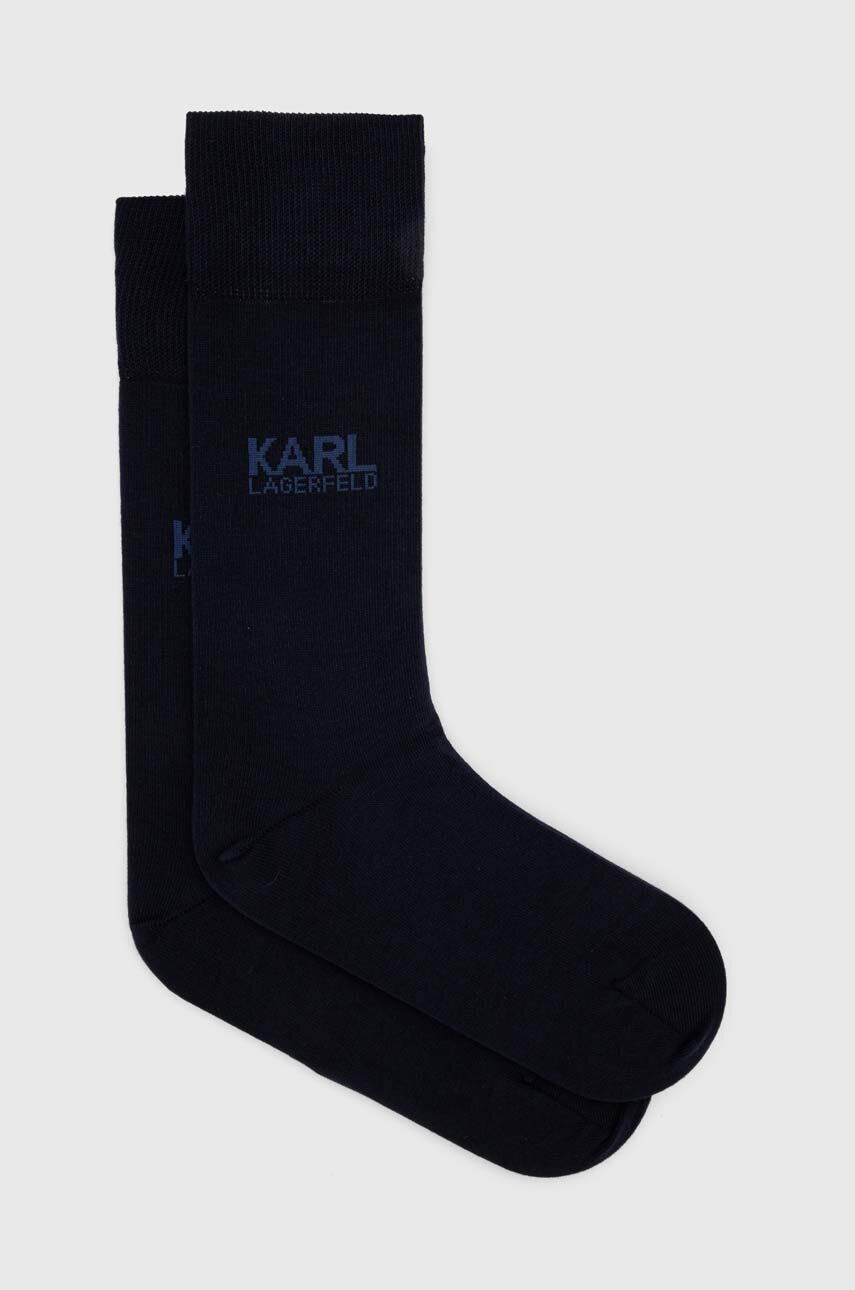 Ponožky Karl Lagerfeld pánské, tmavomodrá barva - námořnická modř - 75 % Bavlna