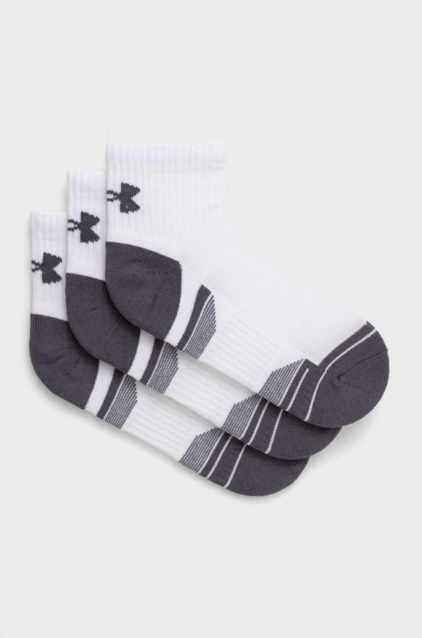 Levně Ponožky Under Armour 3-pack pánské, bílá barva, 1379528