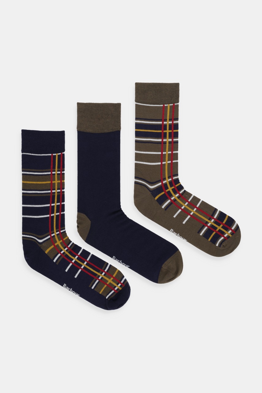 Levně Ponožky Barbour 3-pack pánské, vínová barva