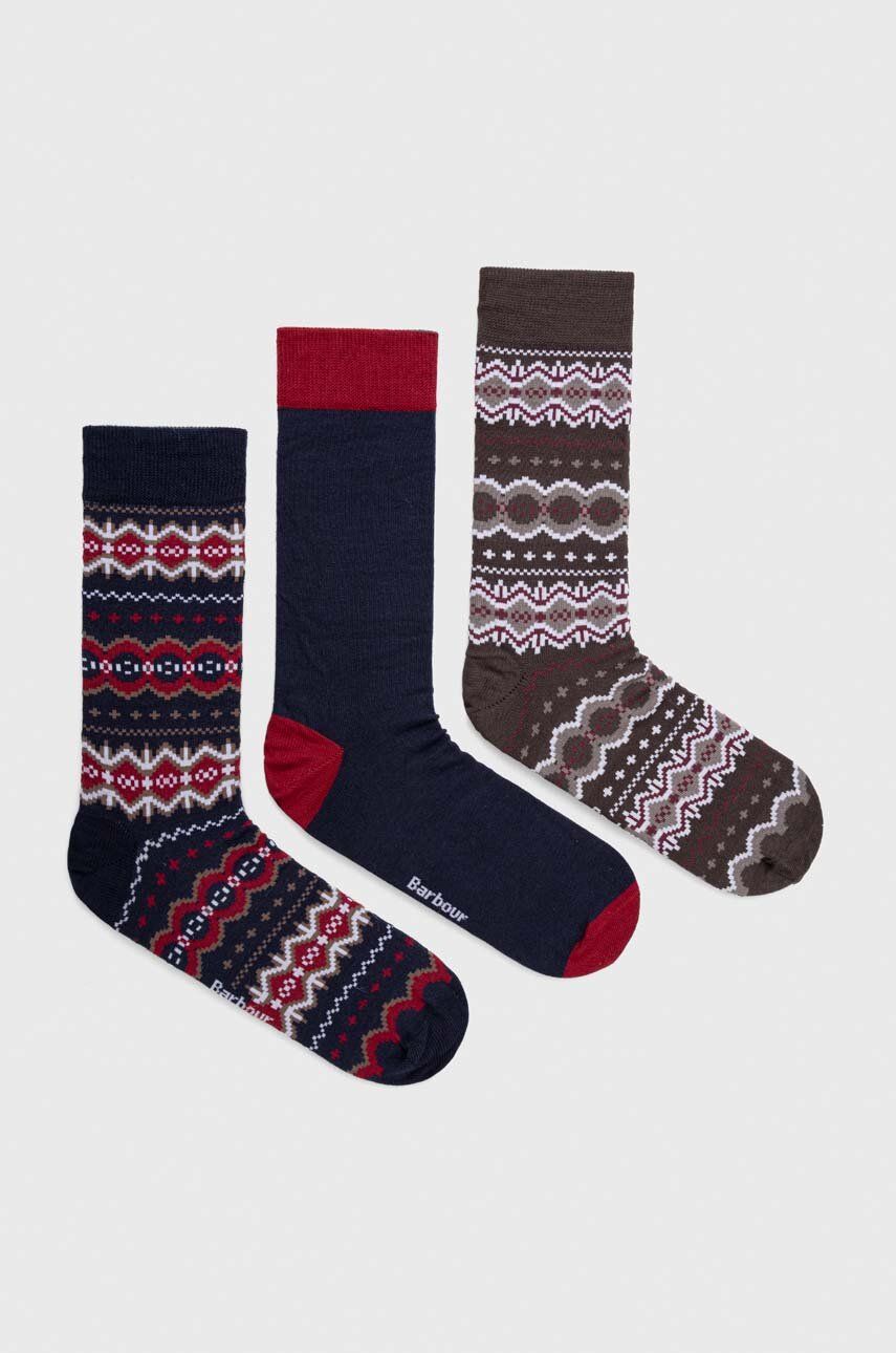Ponožky Barbour 3-pack pánské, tmavomodrá barva - námořnická modř - 78 % Bavlna