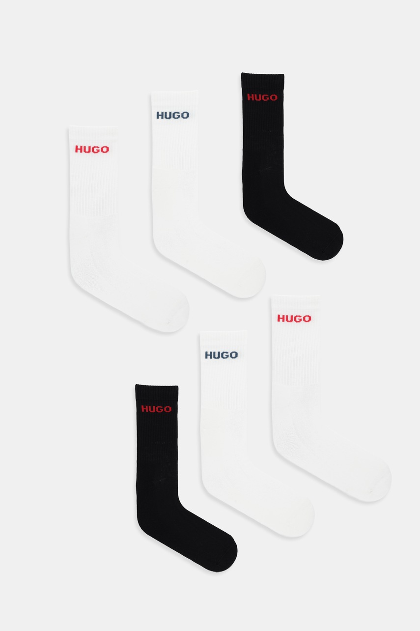 Levně Ponožky HUGO 6P QS RIB LOGO CC 6-pack