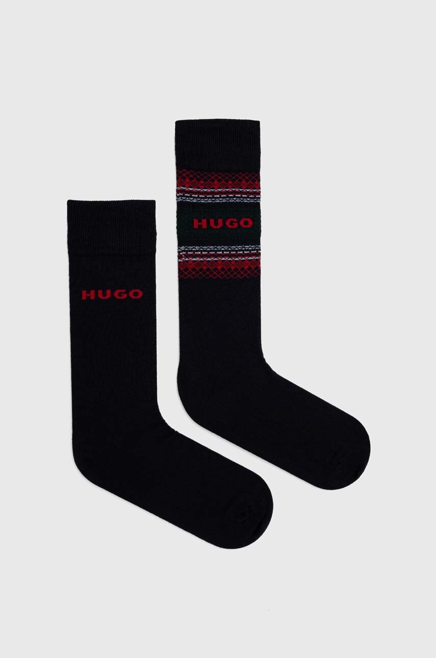 

Шкарпетки HUGO 2-pack чоловічі колір синій