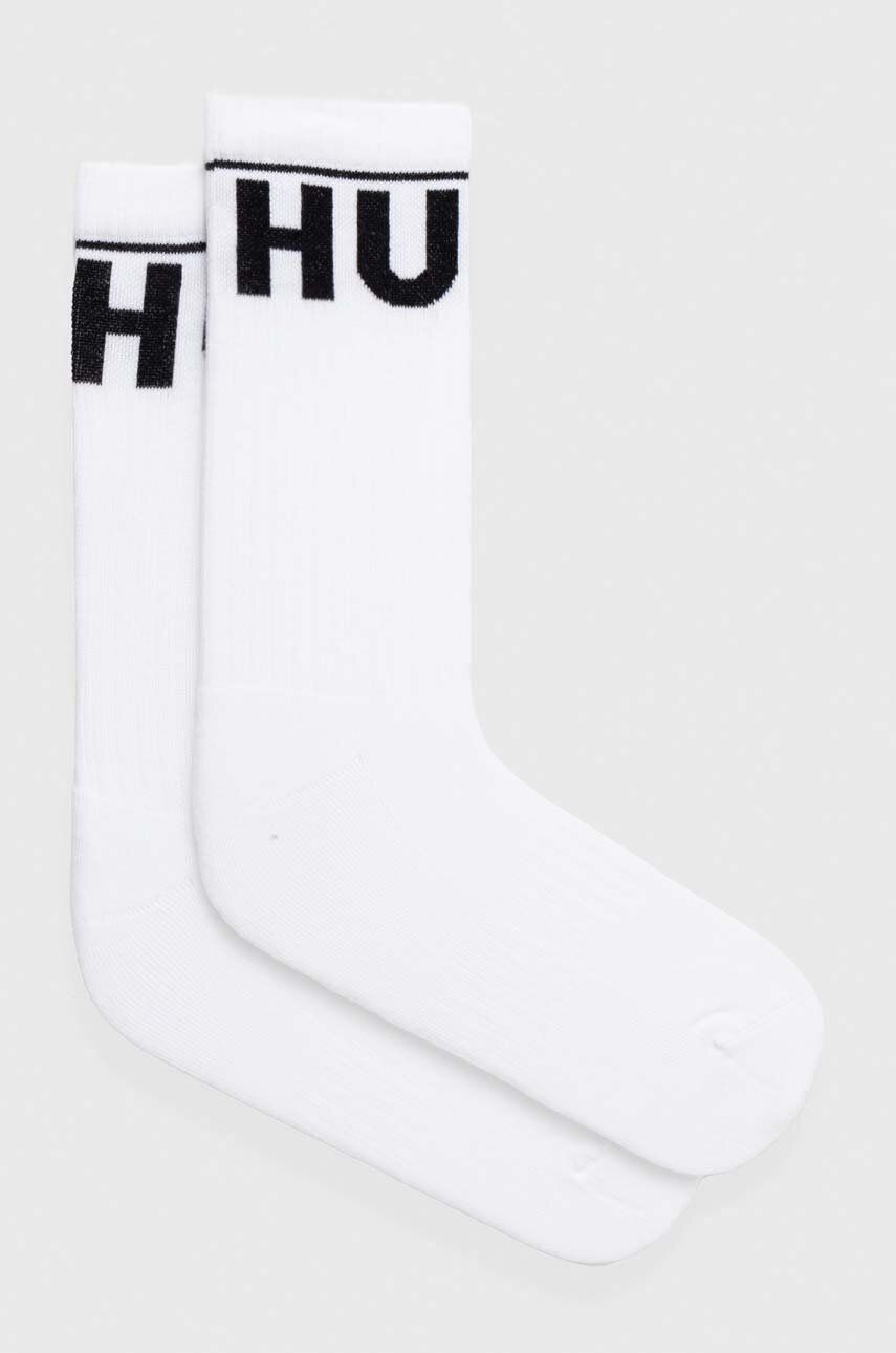 Levně Ponožky HUGO 2-pack pánské, bílá barva, 50510647