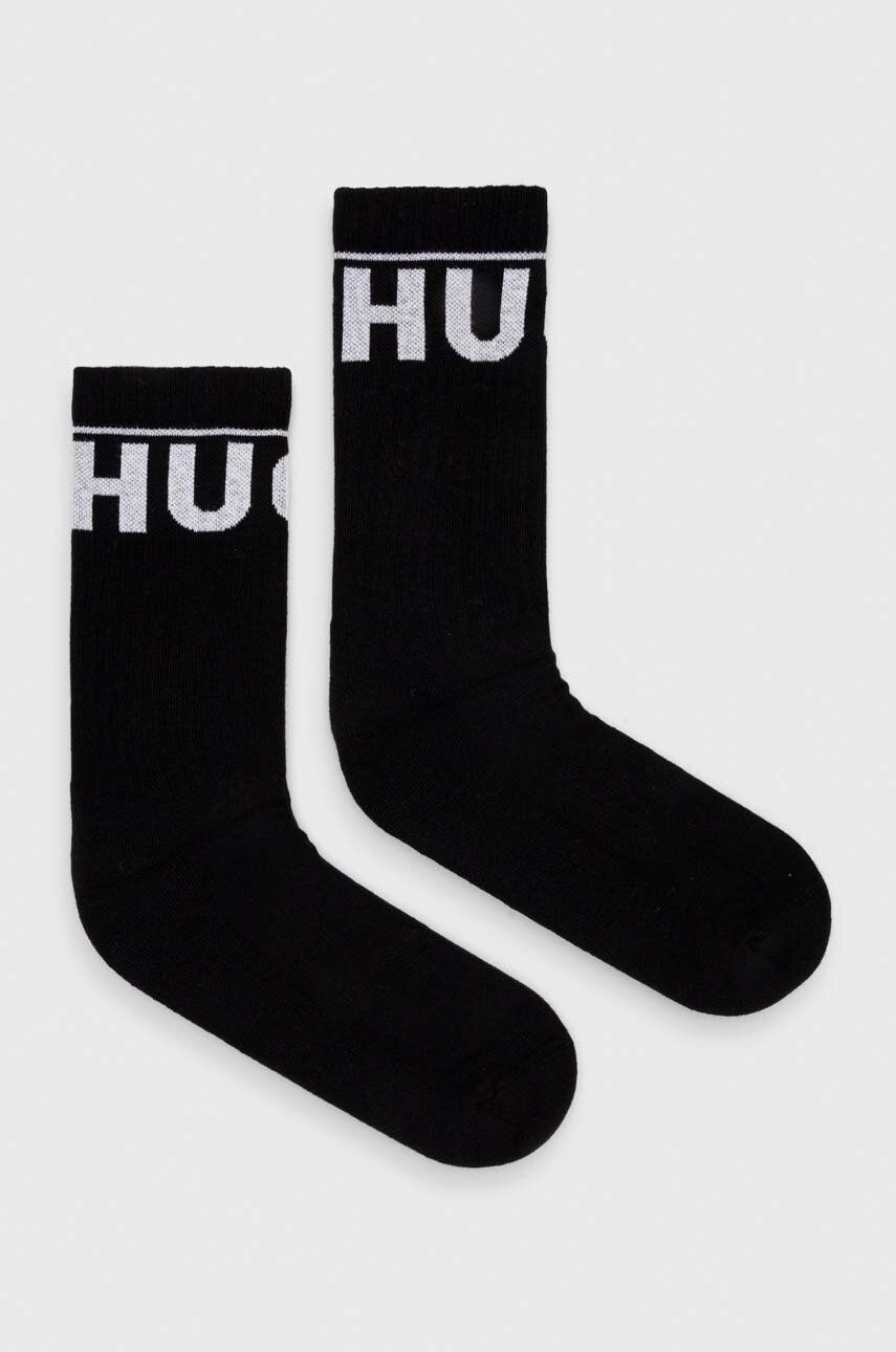 Levně Ponožky HUGO 2-pack pánské, černá barva, 50510647