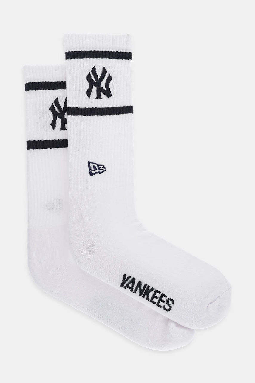 New Era șosete bărbați, culoarea alb, NEW YORK YANKEES