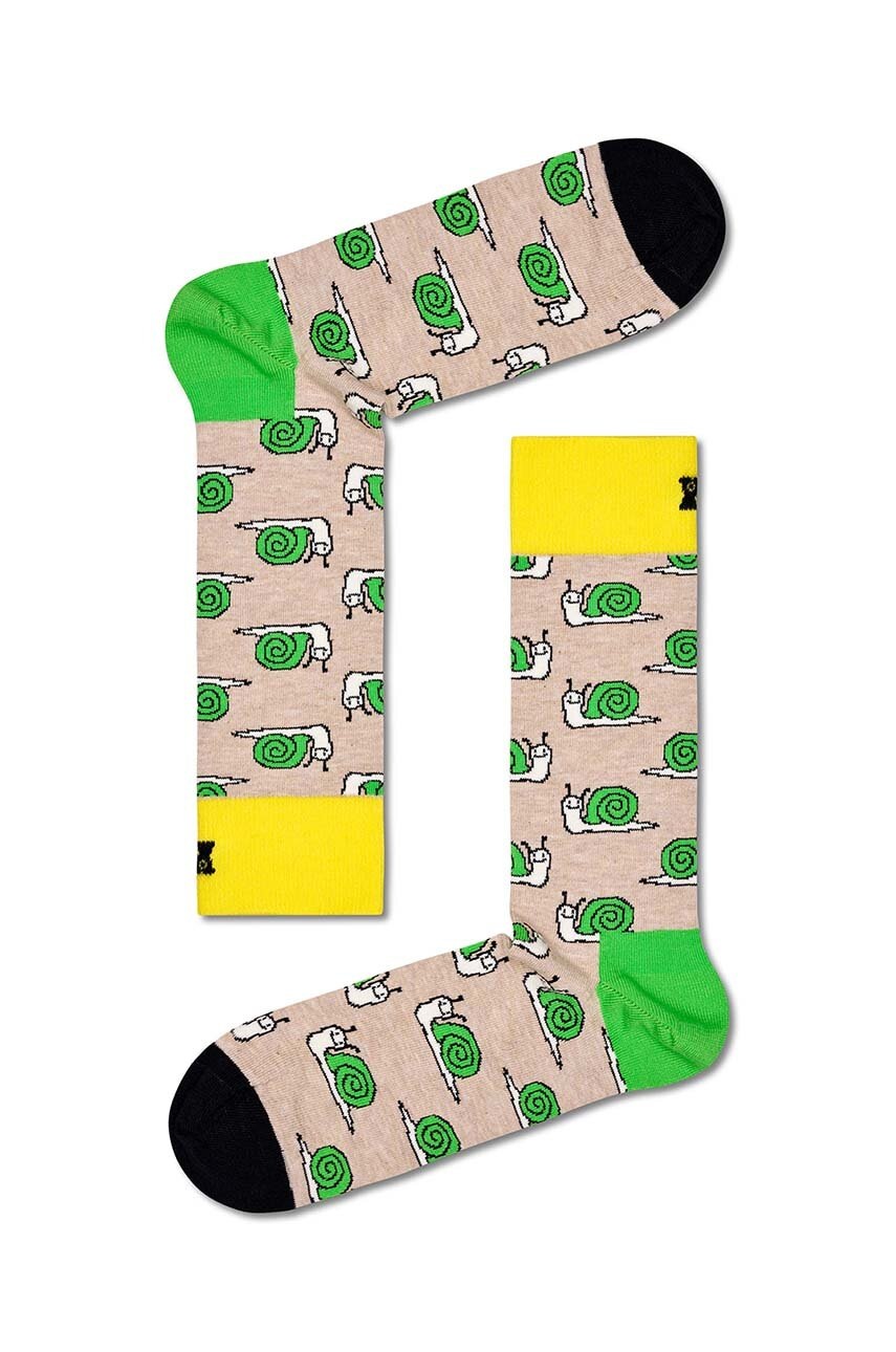 

Шкарпетки Happy Socks Snail Sock колір бежевий