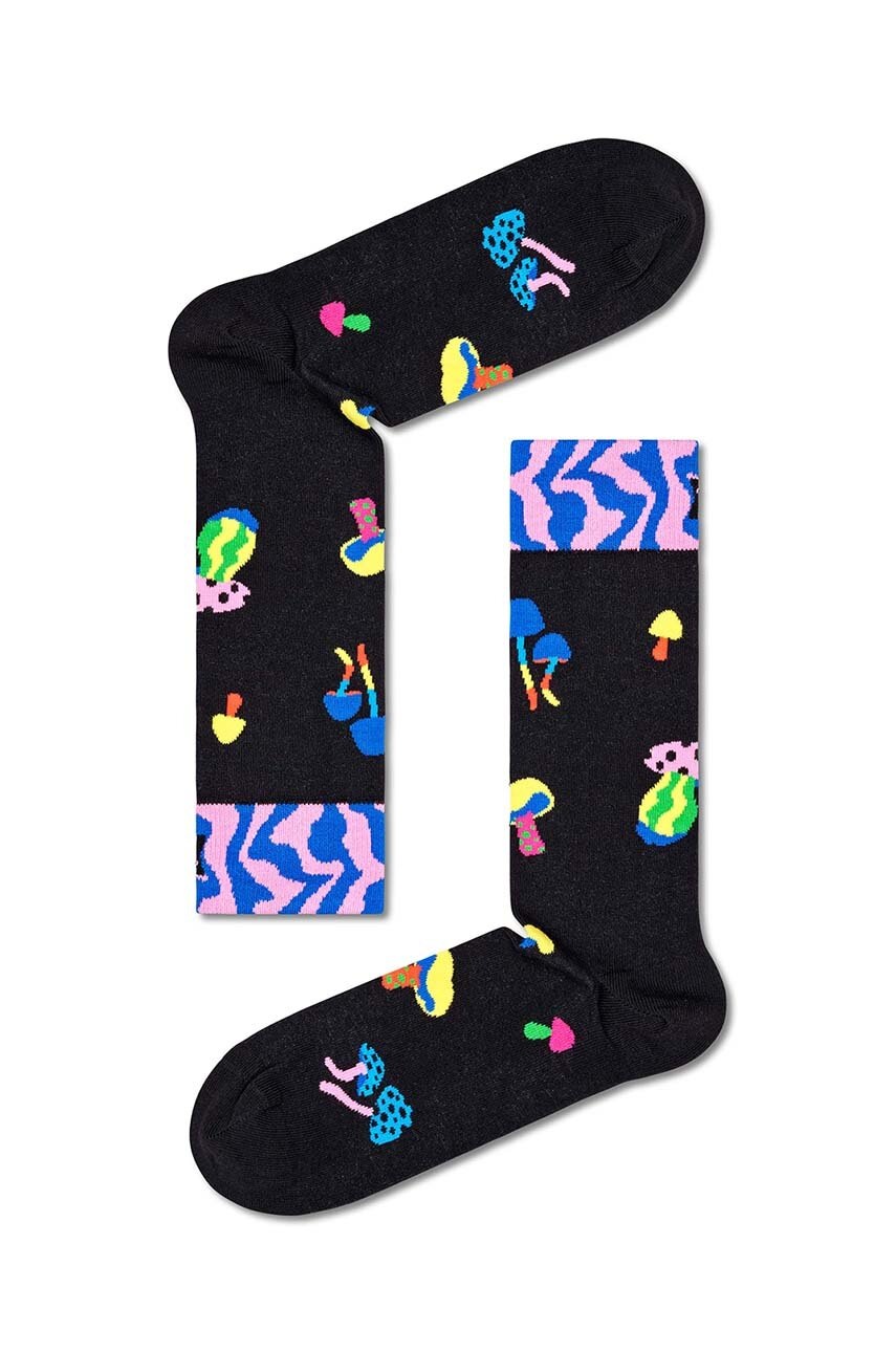 

Чорапи Happy Socks Mushrooms Sock в черно, Черен