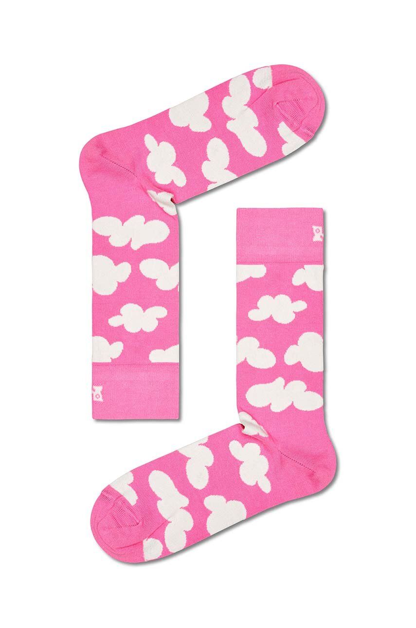 Ponožky Happy Socks Cloudy Sock růžová barva - růžová - 86 % Bavlna