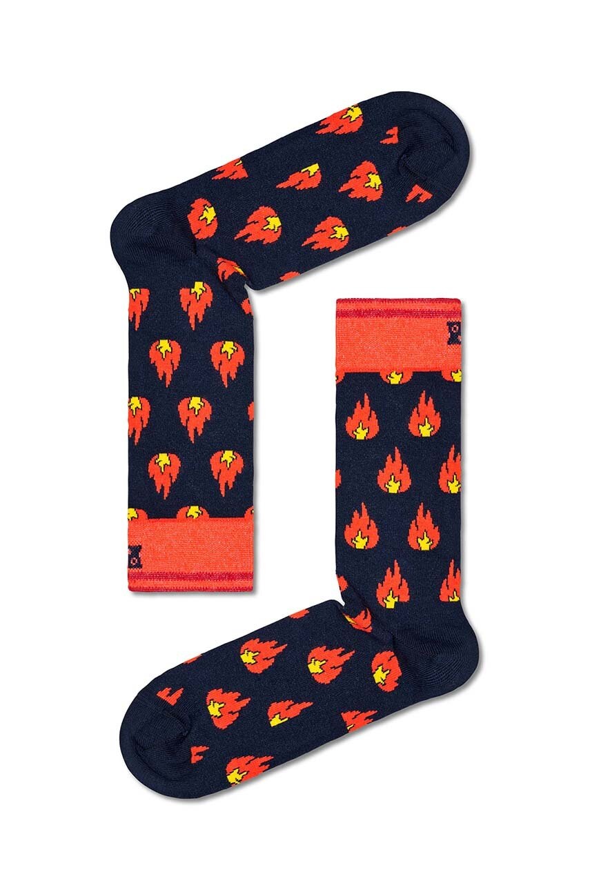 Happy Socks Sosete Flames Sock Culoarea Albastru Marin