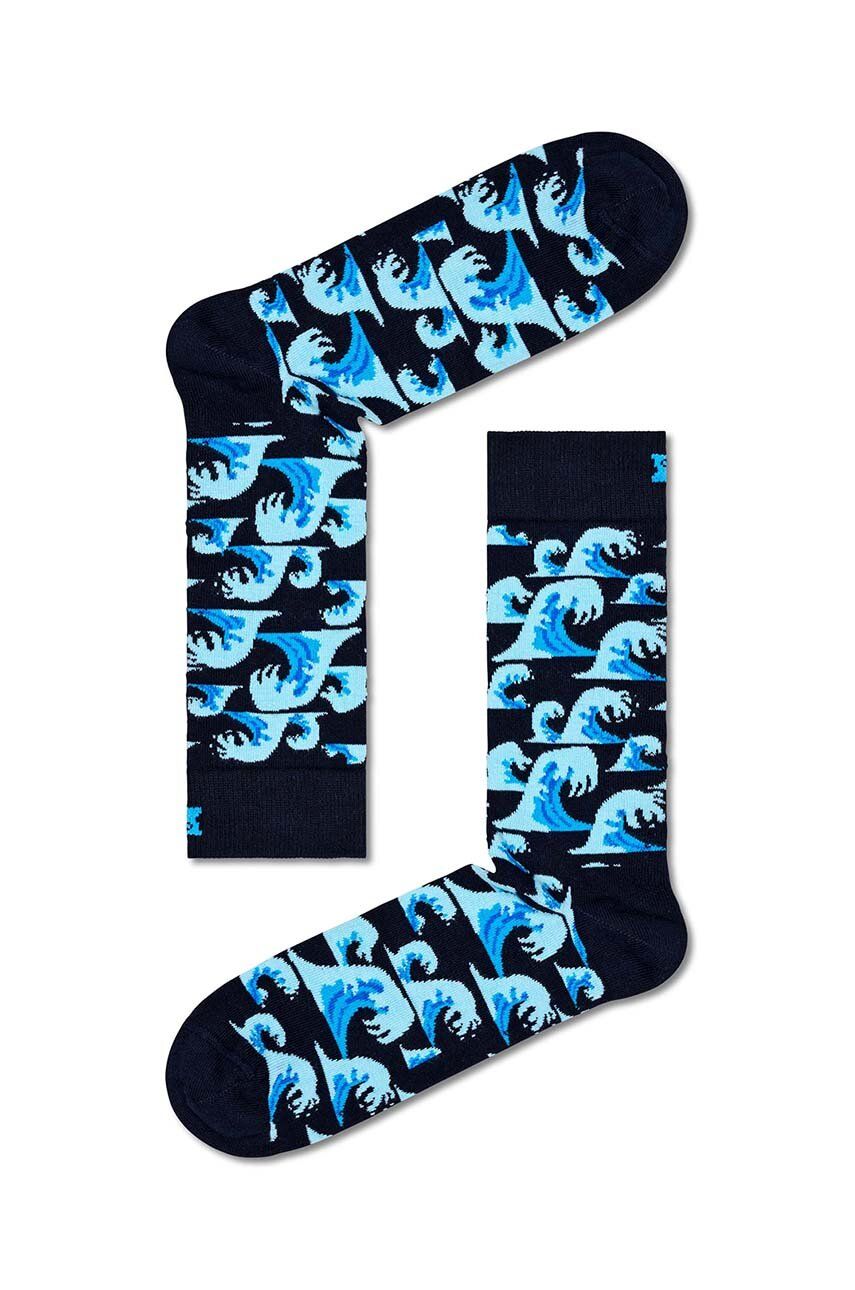 Ponožky Happy Socks Waves Sock - modrá - 86 % Bavlna