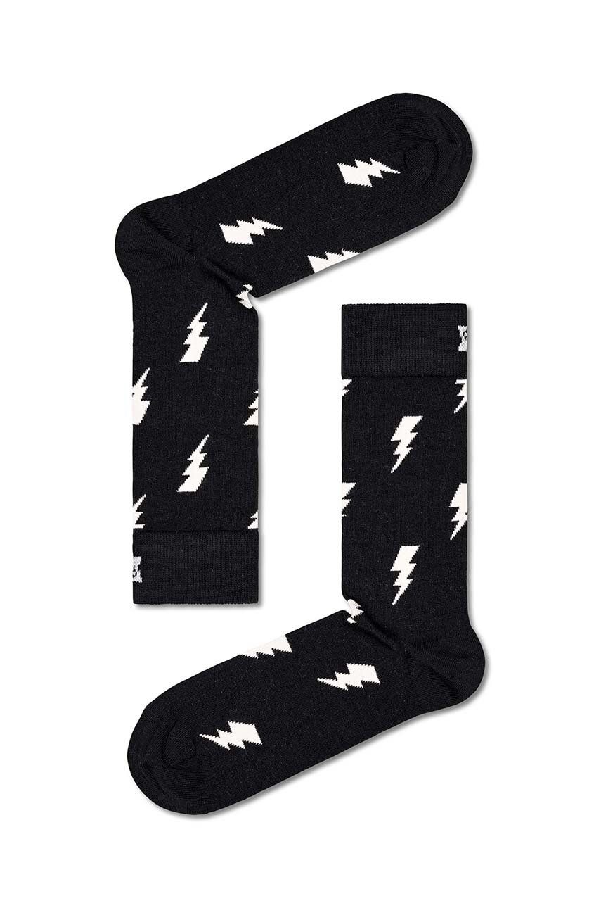 Happy Socks Sosete Flash Sock Culoarea Negru