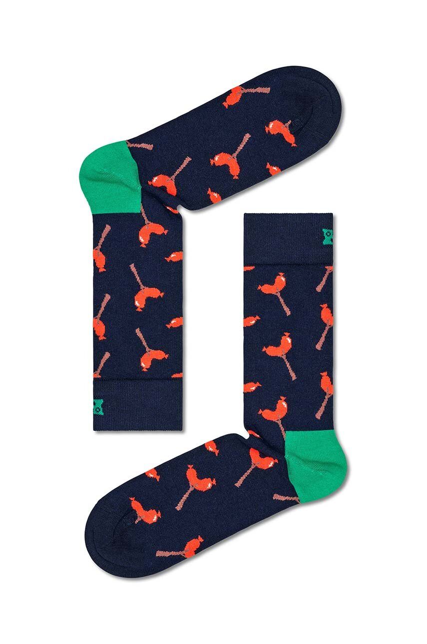 Ponožky Happy Socks Sausage Sock tmavomodrá barva - námořnická modř - 86 % Bavlna