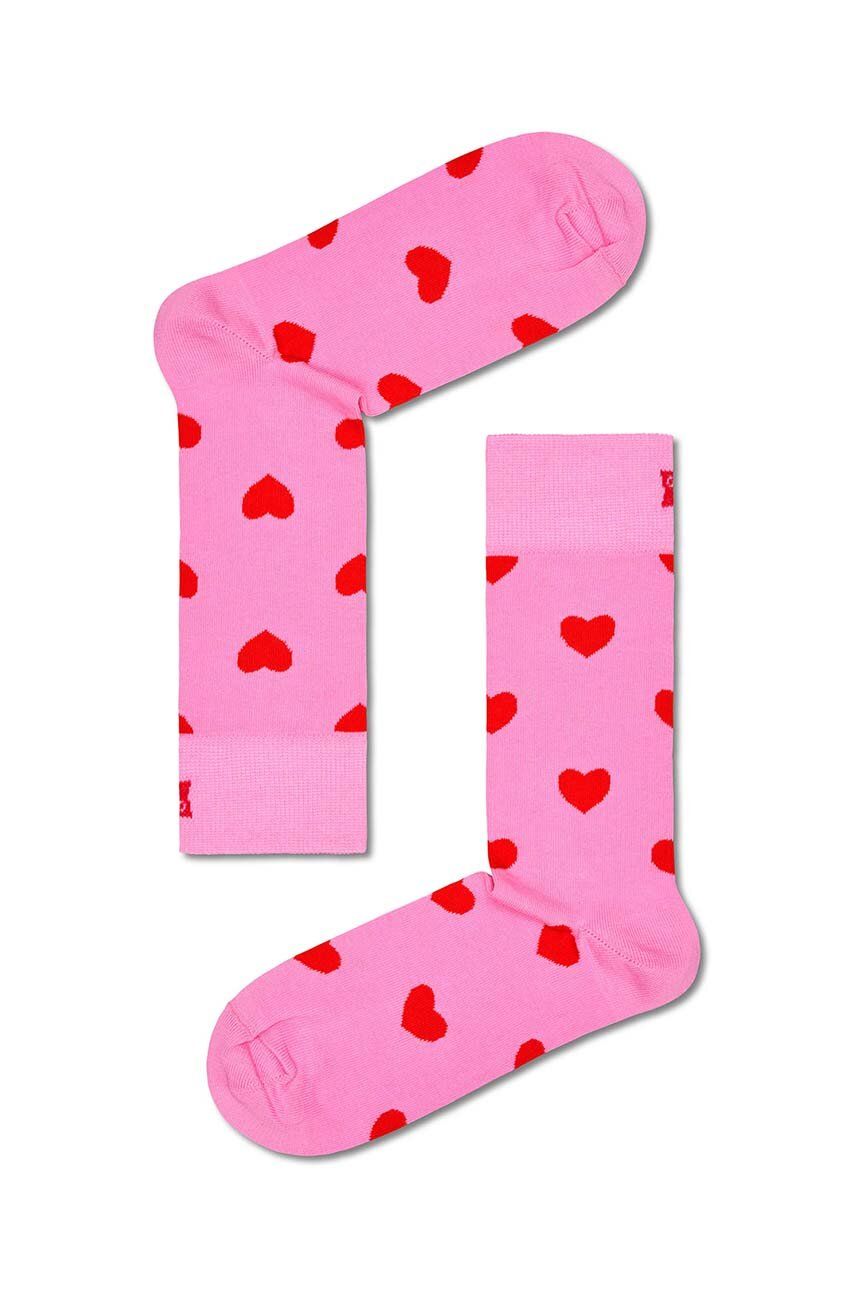 Happy Socks Sosete Heart Sock Culoarea Roz