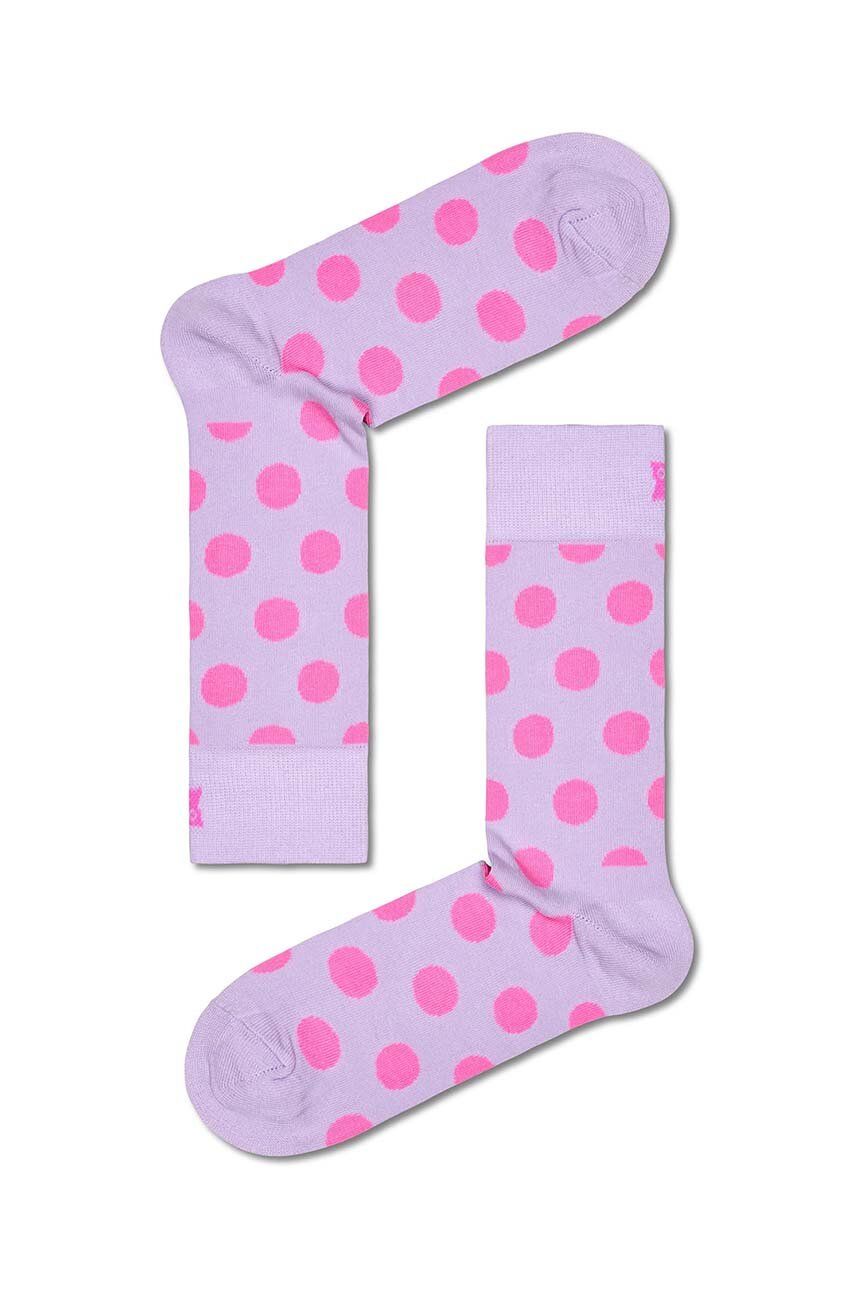 Ponožky Happy Socks Big Dot Sock fialová barva - fialová - 86 % Bavlna