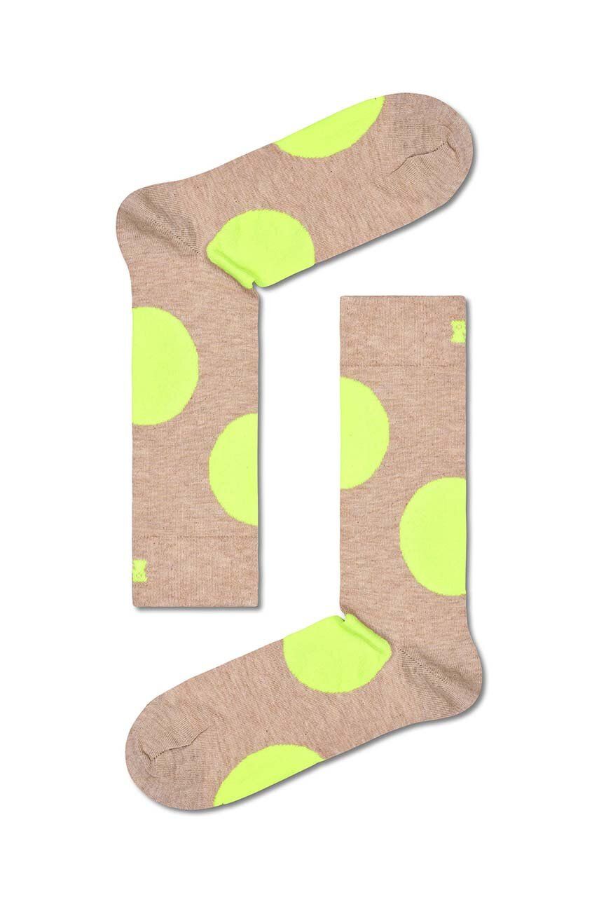 Ponožky Happy Socks Jumbo Dot Sock béžová barva - béžová - 86 % Bavlna