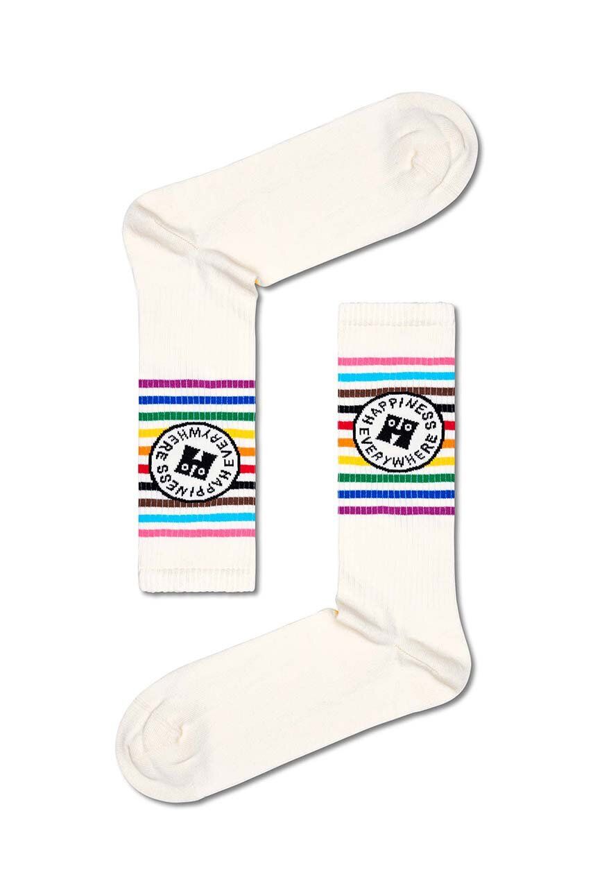 Ponožky Happy Socks Pride Happiness Everywhere Sock bílá barva - bílá - 86 % Bavlna