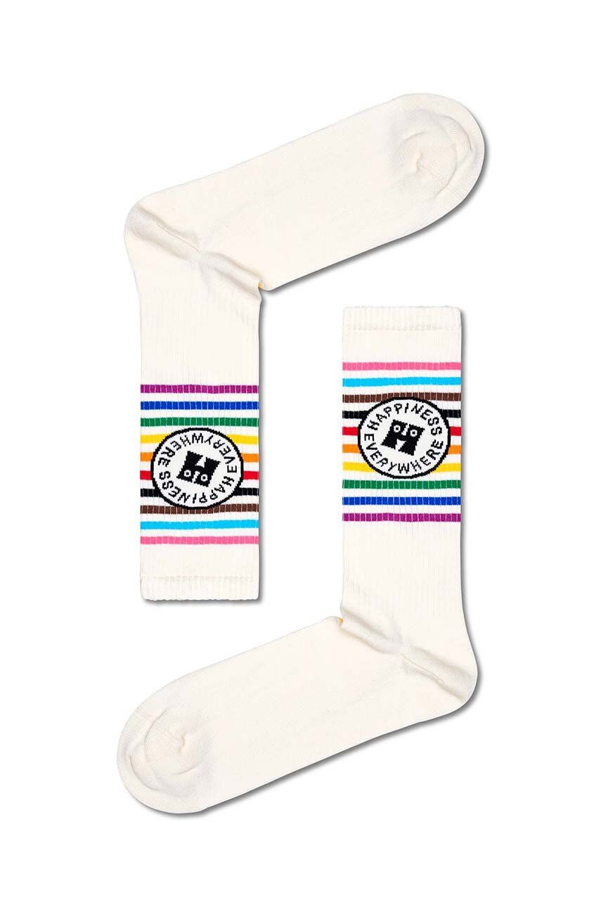 Happy Socks sosete Pride Happiness Everywhere Sock culoarea alb