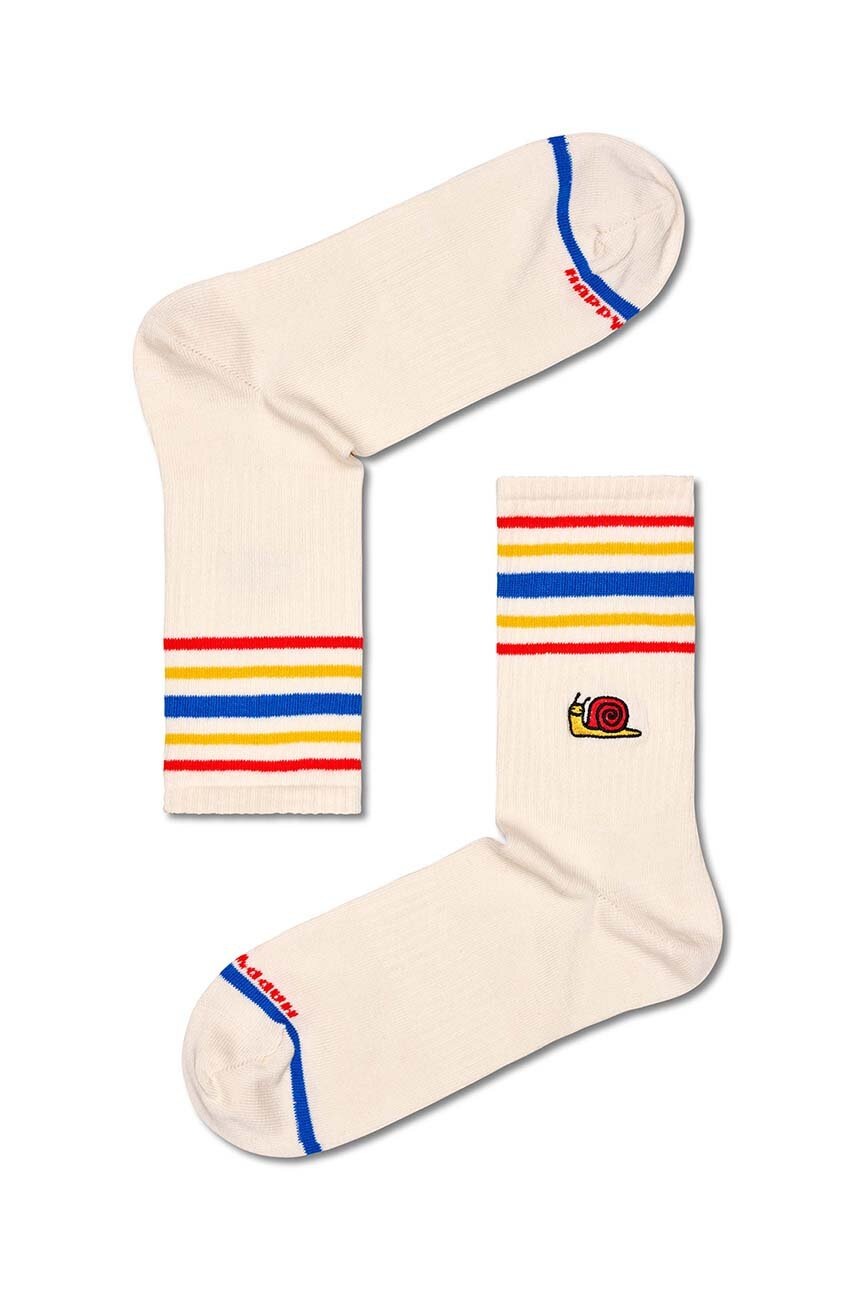 

Носки Happy Socks Snail 3/4 Crew Sock цвет бежевый