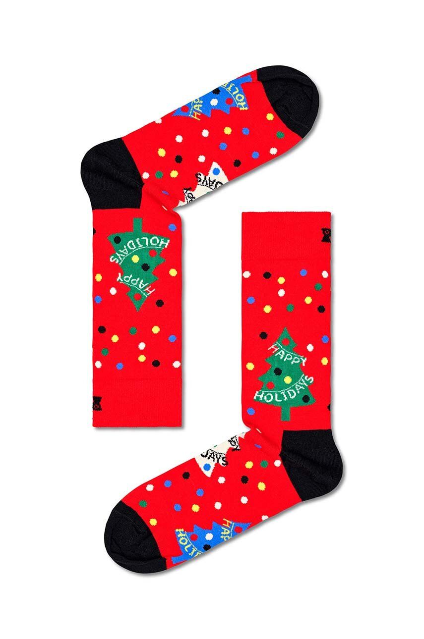 Ponožky Happy Socks Happy Holidays Sock červená barva - červená - 83 % Bavlna