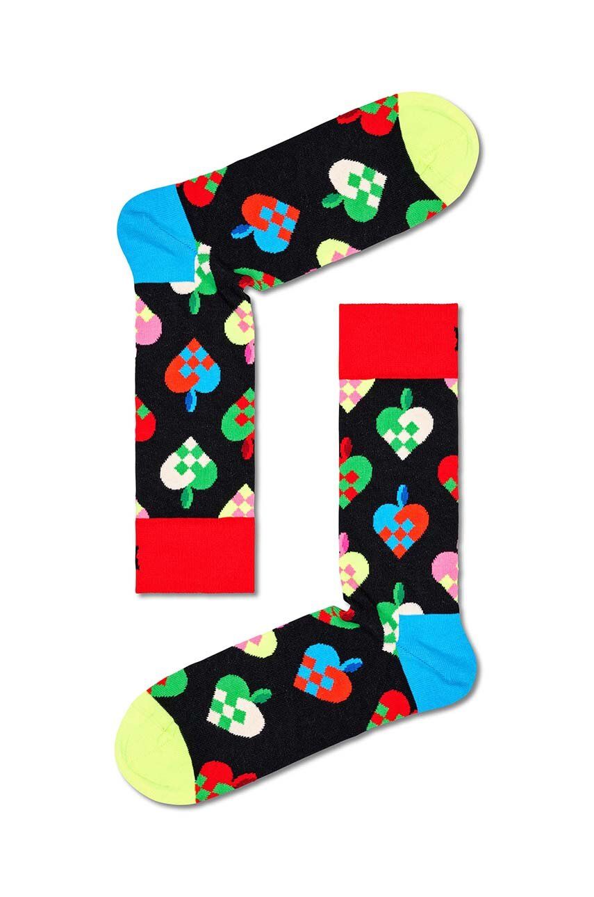 Happy Socks sosete Braided Christmas Heart Sock culoarea negru