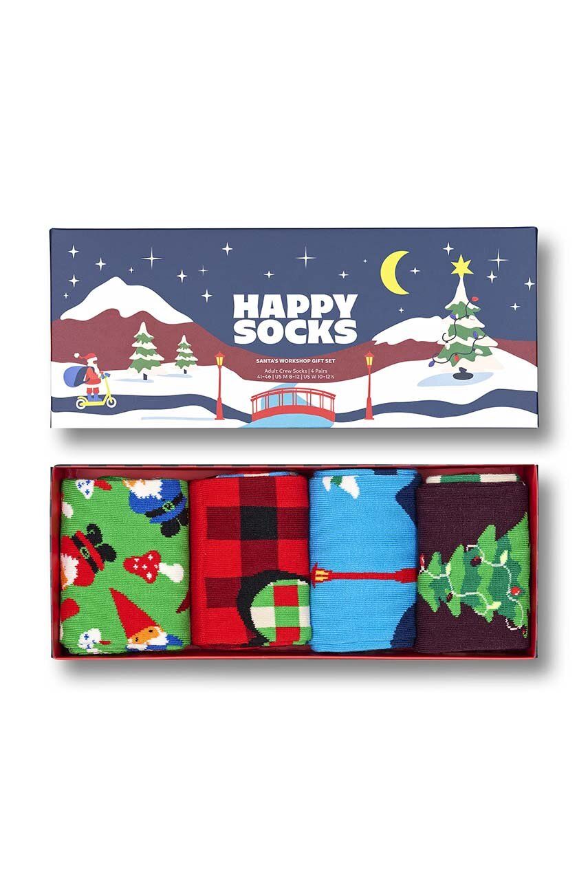 Ponožky Happy Socks Santas Workshop Socks 4-pack - vícebarevná - 86 % Bavlna