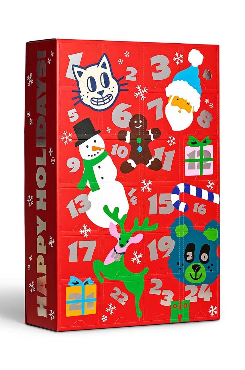Adventní kalendář s ponožkami Happy Socks Advent Calendar 24-pack - vícebarevná - 86 % Bavlna