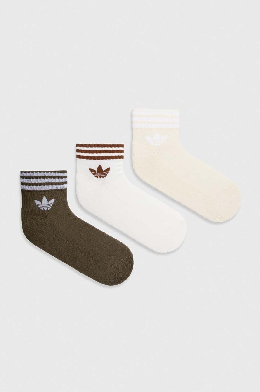 

Шкарпетки adidas Originals 3-pack колір бежевий