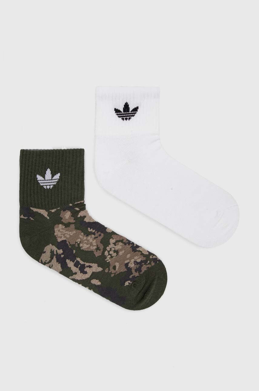 Ponožky adidas Originals 2-pack bílá barva - bílá -  Materiál č. 1: 69 % Bavlna