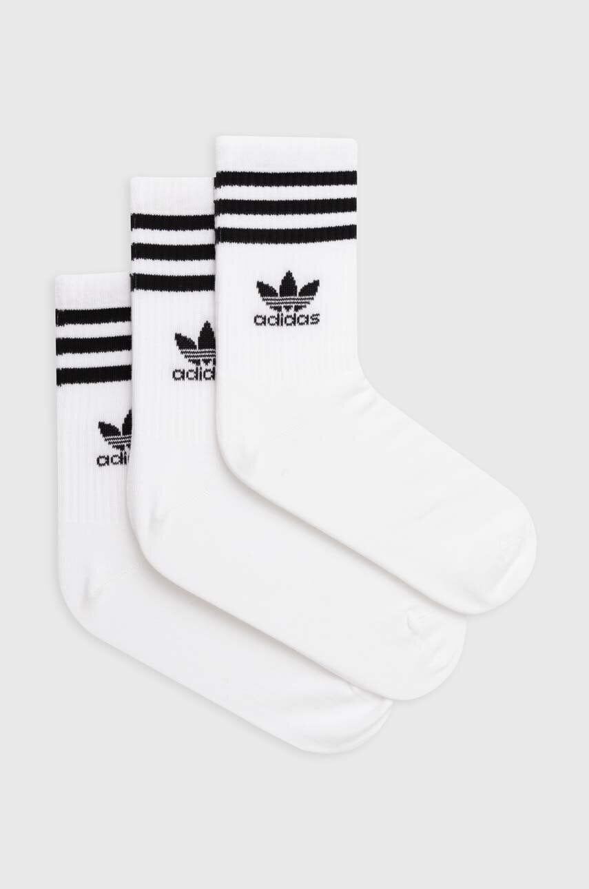 adidas Originals șosete 3-pack culoarea alb IJ0733 adidas Originals șosete 3-pack culoarea alb IJ0733