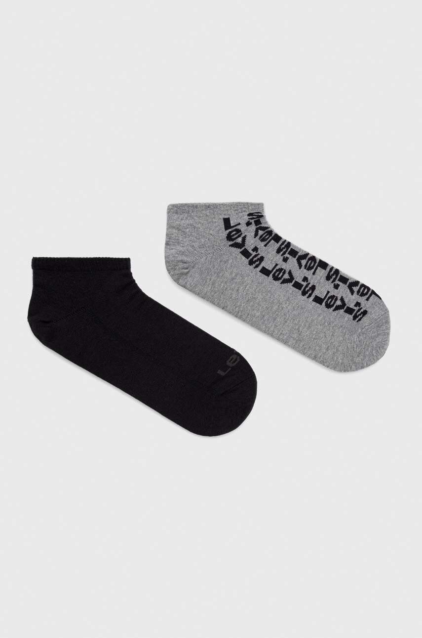 Ponožky Levi′s 2-pack šedá barva - šedá - 68 % Bavlna