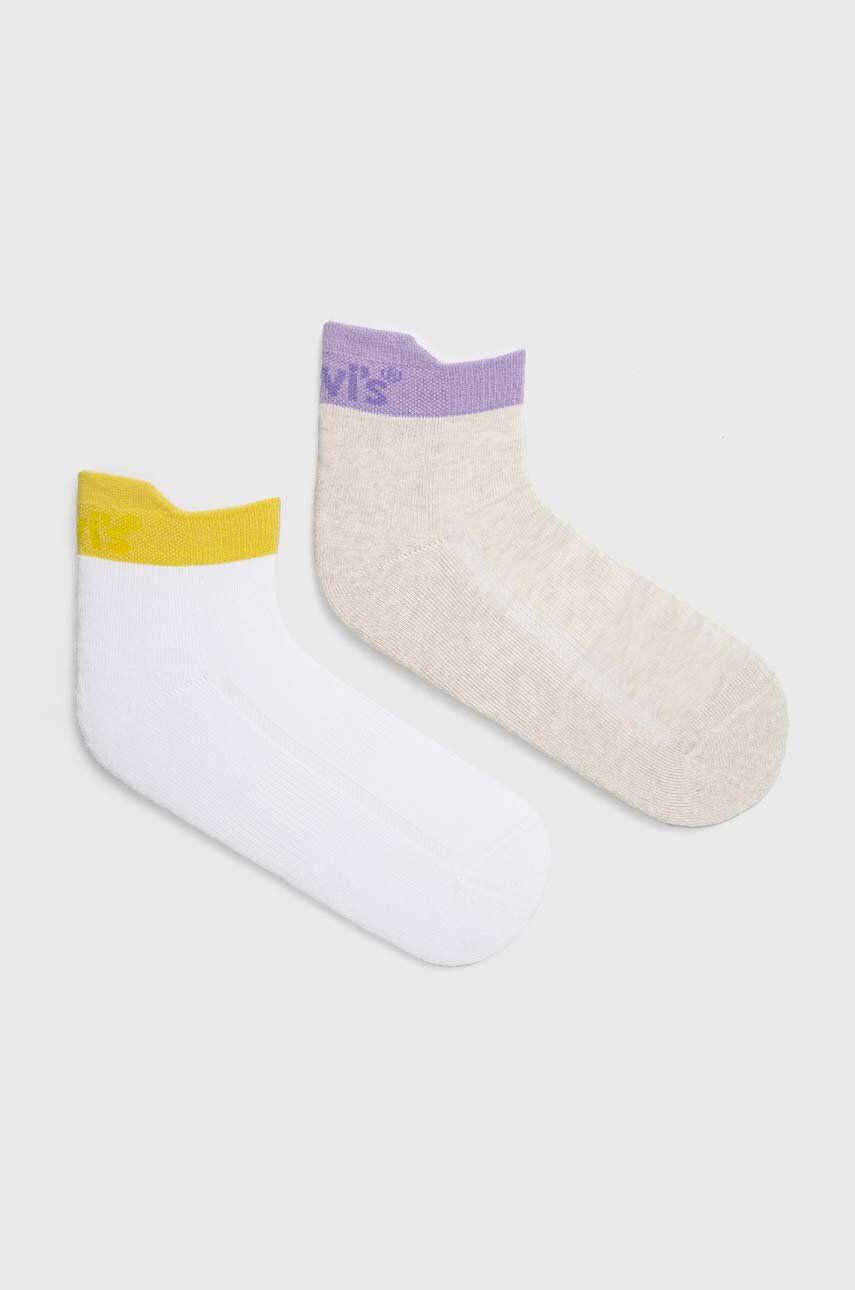Ponožky Levi′s 2-pack žlutá barva - žlutá - 84 % Bavlna