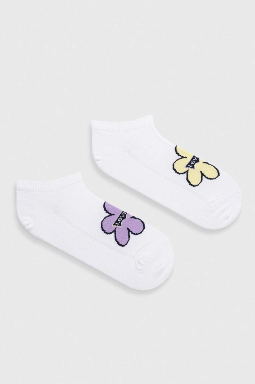 Ponožky Levi′s 2-pack bílá barva - bílá - 66 % Bavlna