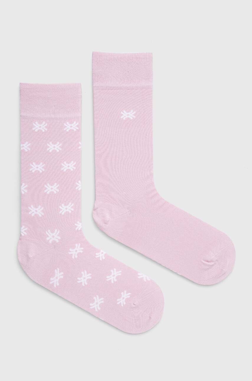 

Шкарпетки United Colors of Benetton 2-pack колір рожевий