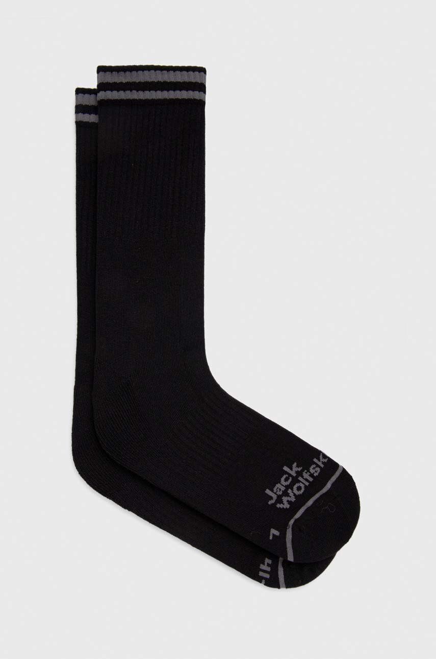 Levně Ponožky Jack Wolfskin 2-pack černá barva