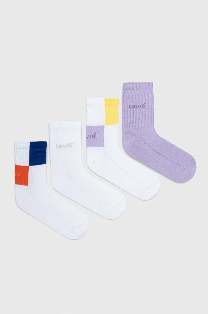 Ponožky Levi's 4-pack bílá barva